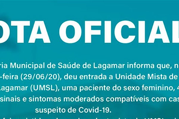 Mulher com suspeita de Covid-19 morre um dia após dar entrada em hospital de Lagamar