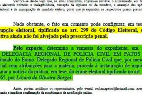 Ministério Público manda investigar denúncia de compra de voto contra vereador patense