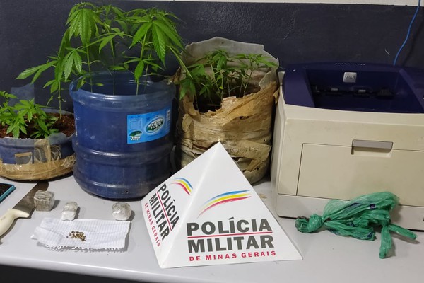 Após dizer que é usuário, homem é preso com tabletes e vários pés de maconha plantados em Patos de Minas