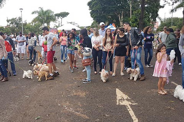 Patenses levam animais de estimação para passear na Orla da Lagoa Grande e ajudam a Aspaa