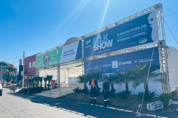 Quase tudo pronto para a abertura da MilkShow e da Fenaminas amanhã no Parque de Exposições