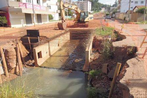 Funcionários de empreiteira cruzam os braços e param obras na cidade