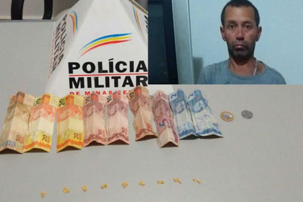 Homem é preso com várias pedras de crack ao tentar despistar policiais em Tiros