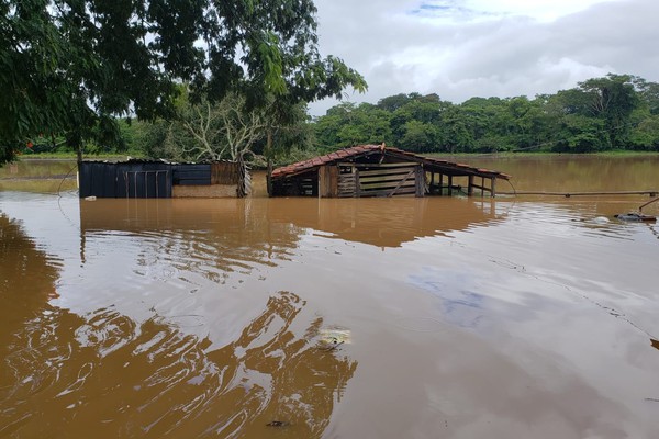 Com Rio Paranaíba transbordando nos fundos do Copacabana, família é retirada de madrugada