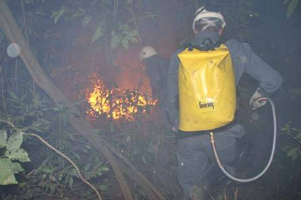 Incêndio em reserva de posto perto do Trevo da Pipoca mobiliza bombeiros