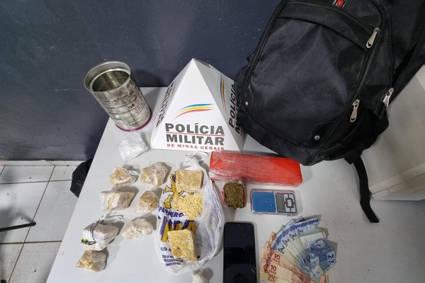 PM encontra grande quantidade de drogas e prende suspeito de tráfico em Patos de Minas