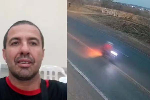 Vídeo mostra motociclista invadindo a contramão antes de bater em carreta na BR 040; ele morreu na hora