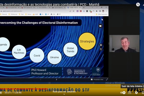 Programa de Combate à Desinformação: Professor de Oxford, Philip Howard apresentou palestra sobre mídias sociais e o direito à verdade