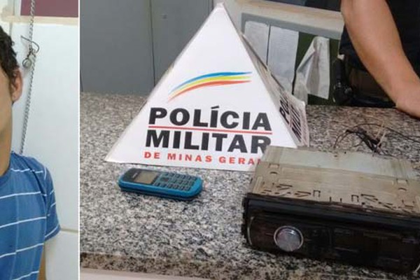 PM prende jovem por arrombar veículo e furtar som automotivo em Lagoa Formosa