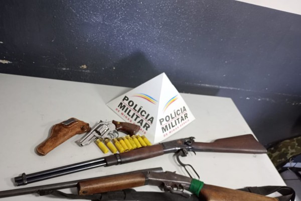 Após denúncia, Patrulha Rural apreende três armas de fogo em fazenda em Patos de Minas