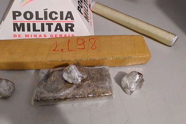 Após denúncia, PM apreende quase 2kg de drogas e duas pessoas acabam na delegacia em Patos de Minas