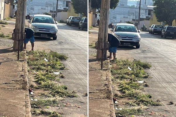 Prefeitura destaca trabalho de voluntário que faz varrição e capina em Patos de Minas