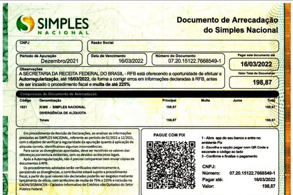 Receita Federal alerta para golpe com guia falsa do Simples Nacional para pagamento via PIX