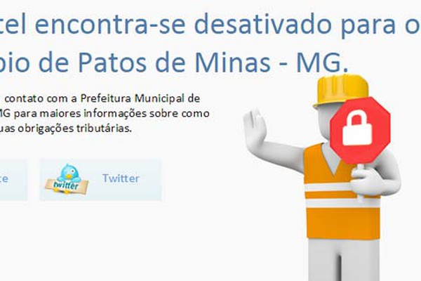 Site de Imposto sobre Serviços da Prefeitura Municipal volta a ficar indisponível