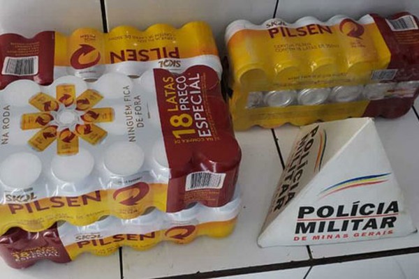 Polícia Militar prende três suspeitos de arrombar supermercado para furtar cervejas