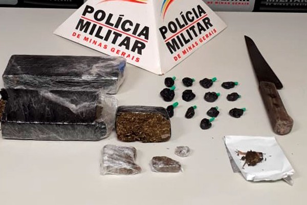 Garoto de 16 anos é apreendido em Patrocínio com cocaína e barras de maconha