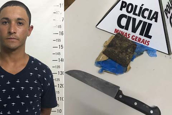 Jovem é preso pela PC quando tentava esconder tablete de maconha em um lote vago