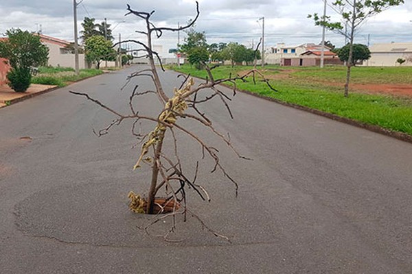 Bueiros perdem as tampas com a chuva e viram armadilhas no trânsito da cidade