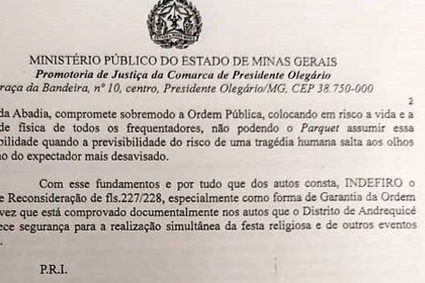 Ministério Público lista problemas e veta abertura de Boates durante a Festa de Andrequicé